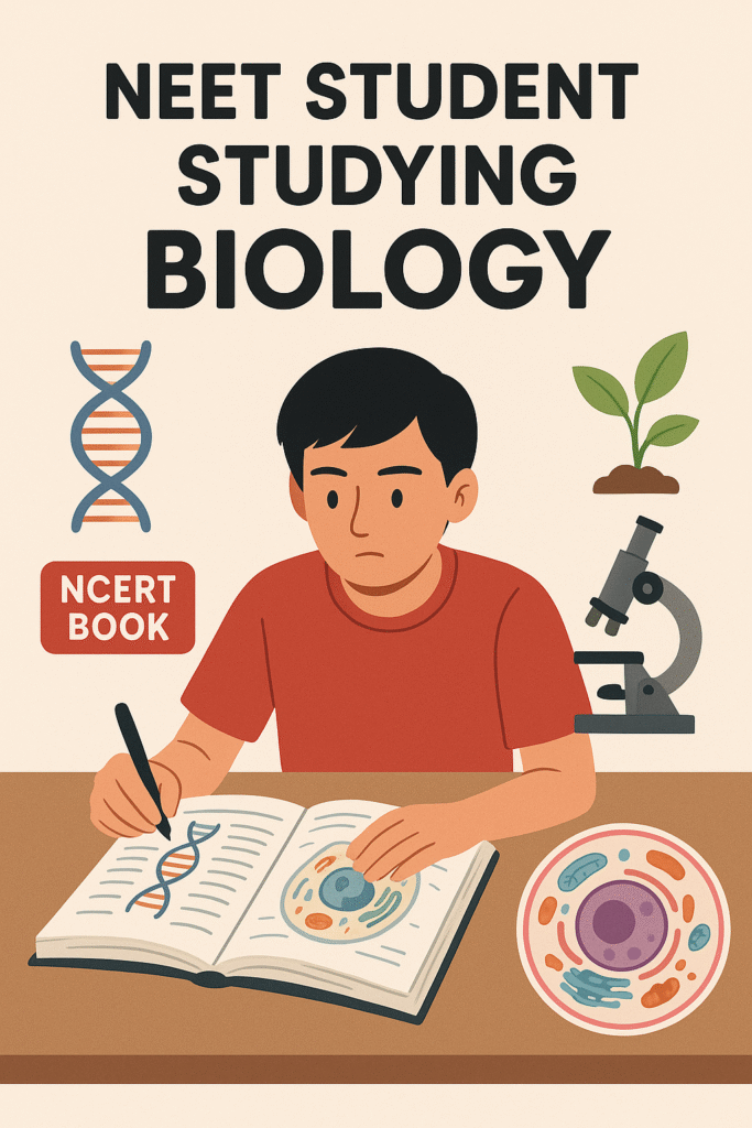 NEET Student Studying Biology